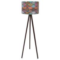 LAMPA STOJĄCA 3808007302 - czarny/różnokolorowy, Trend, materiał drewnopochodny/tworzywo sztuczne (38/145cm) - P & B