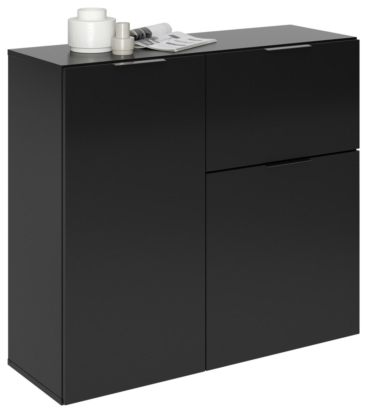 KOMODA DARK 1 - czarny, Konventionell, materiał drewnopochodny/tworzywo sztuczne (90/80/32cm) - MID.YOU
