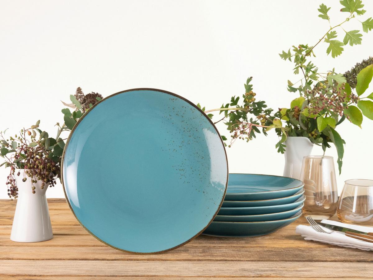 Speisetellerset 22040 Nature Collection - Türkis, Trend, Keramik (27cm) - Creatable