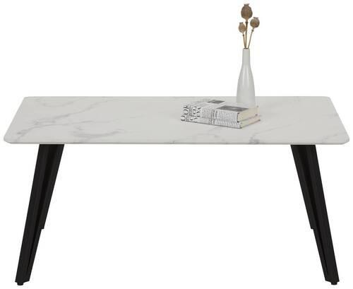 Couchtisch Florenz in Weiß - Schwarz/Weiß, MODERN, Holzwerkstoff/Metall (100/60/45cm) - Mömax