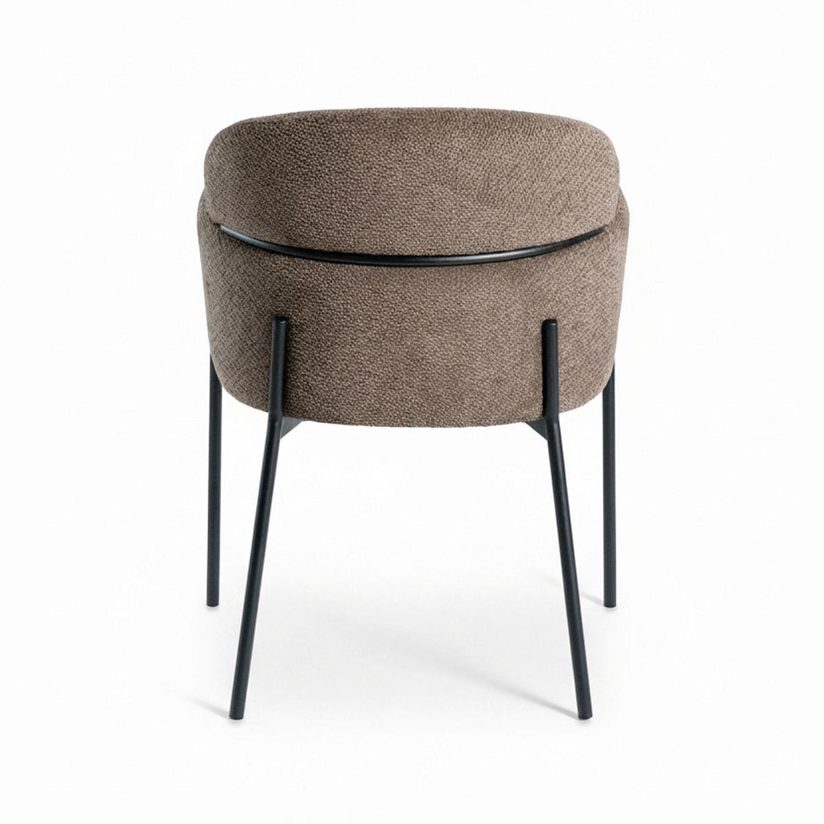 Armlehnstuhl Chloe Braun Webstoff Gepolstert - Schwarz/Braun, MODERN, Textil/Metall (62/79/59,5cm) - Bessagi Home