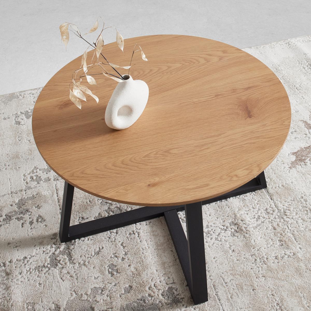 Couchtisch Brava Naturfarben/Schwarz - Schwarz/Naturfarben, MODERN, Holzwerkstoff/Metall (70/45cm) - Based
