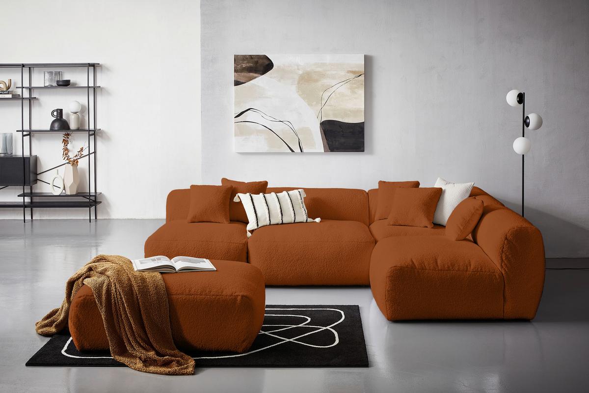 Modul Sofaelement Bloom Rostfarben - Rostfarben, Trend, Textil (100/70/122cm) - Livetastic
