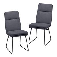 ZESTAW KRZESEŁ LEO - ciemnoszary/czarny, Modern, metal/tkanina (49/99/68cm) - Bessagi Home