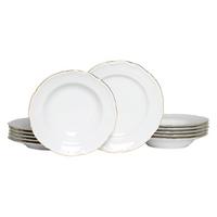 Jedilni Servis Maria Theresia Gold, 12-Delni - zlate barve/bela, Basics, keramika - Creatable