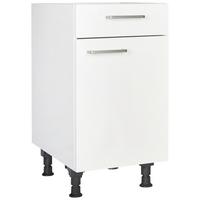 Schubkastenunterschrank Touch Weiß - Edelstahlfarben/Weiß, MODERN, Holzwerkstoff/Metall (45/87/56cm) - Nobilia