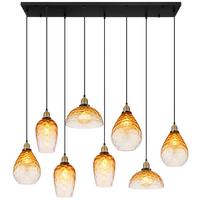 Viseča Svetilka 15786-8h Salvy - črna/prozorno, Basics, kovina/steklo (125/41/130cm) - Globo