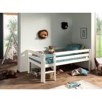 Hochbett Pino ca.90x200cm Kiefer Massiv Weiß - Weiß, MODERN, Holz/Holzwerkstoff (90/200cm) - MID.YOU