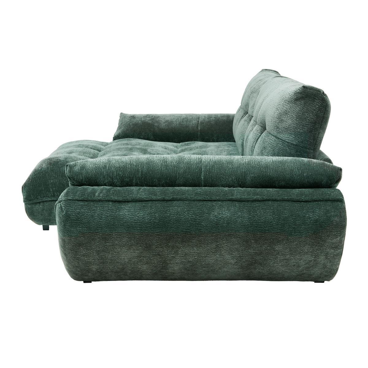 Wohnlandschaft Vivo Dunkelgrün - Dunkelgrün/Schwarz, MODERN, Kunststoff/Textil (179/63/317cm) - Based