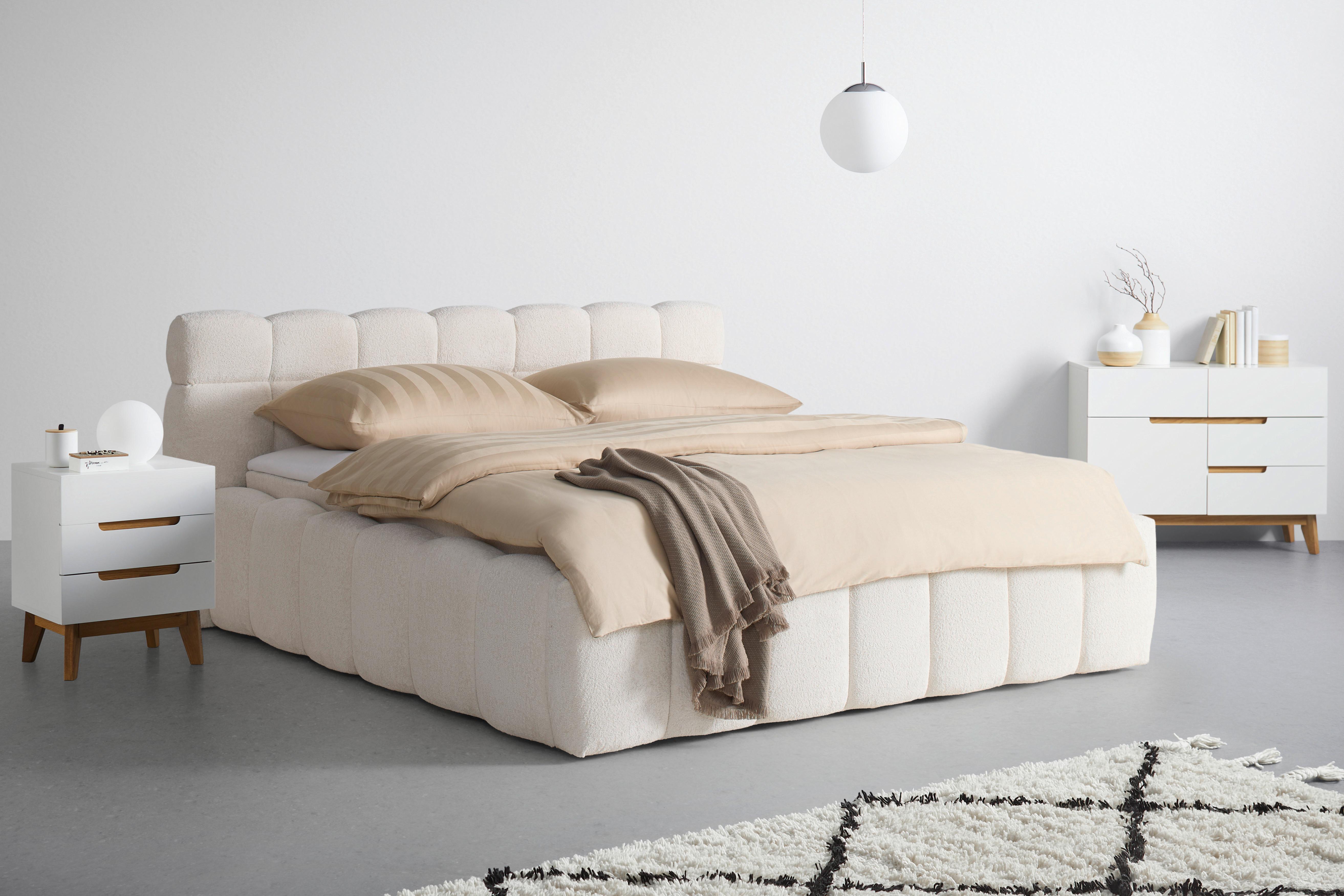 Polsterbett Monte Beige ca. 160x200cm - Beige/Schwarz, KONVENTIONELL, Kunststoff/Textil (160/200cm) - Based