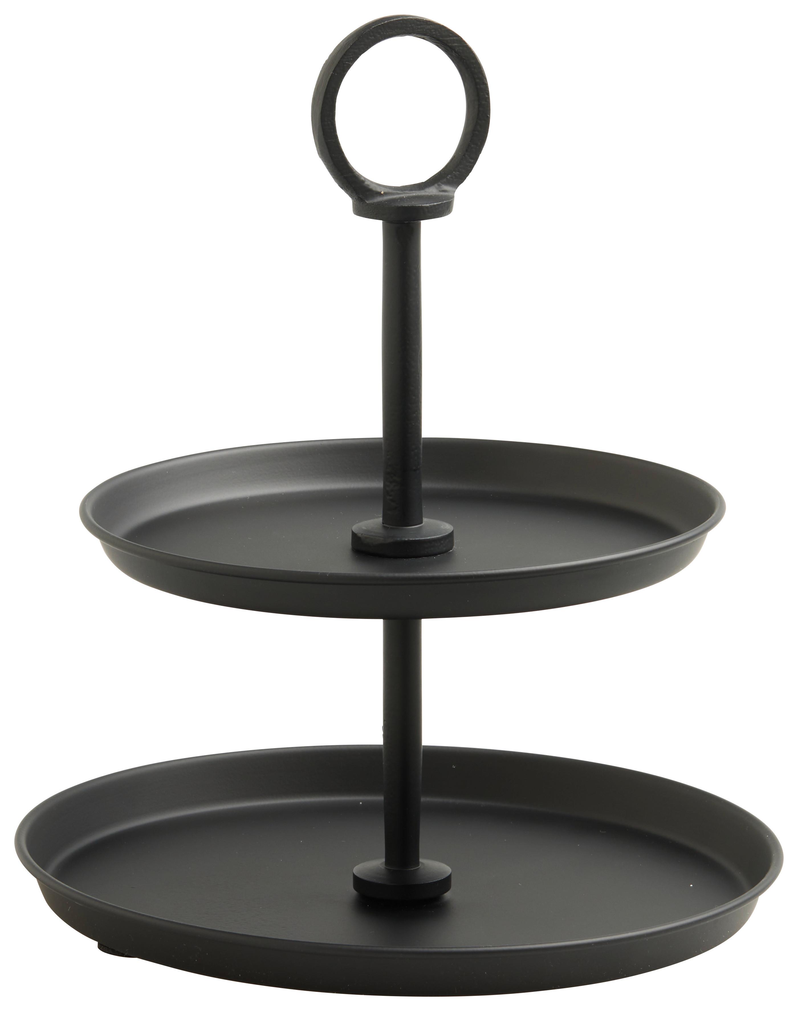 Etagere Glamour Schwarz - Schwarz, MODERN, Metall (20,3/23,5cm) - Mömax