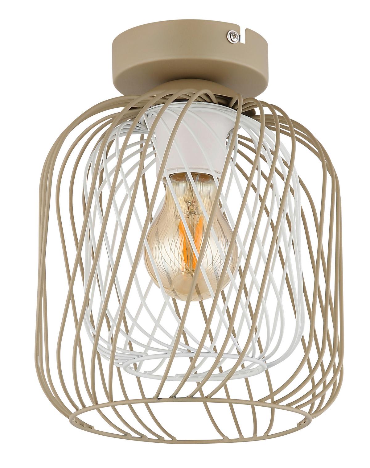 DECKENLEUCHTE 15749D DICHTI - blanc/couleur sable, Basics, métal (18/24,5cm) - Globo