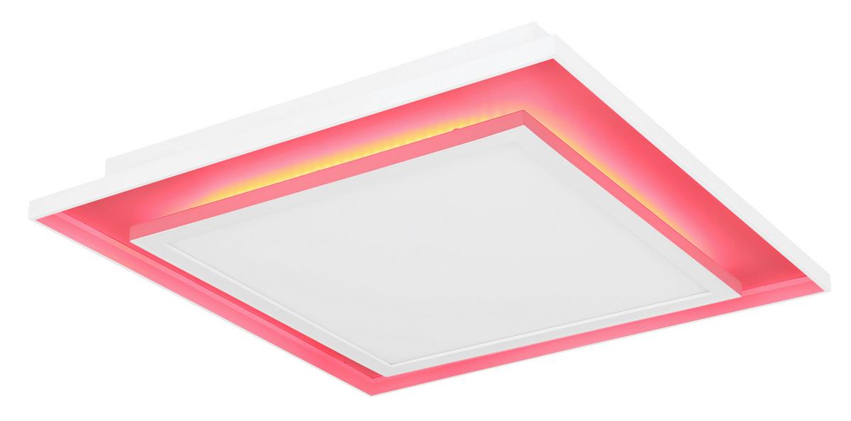LED-Deckenleuchte Murphy Weiß max. 24 Watt - Weiß, Design, Kunststoff/Metall (44,3/44,3/6,3cm) - Globo