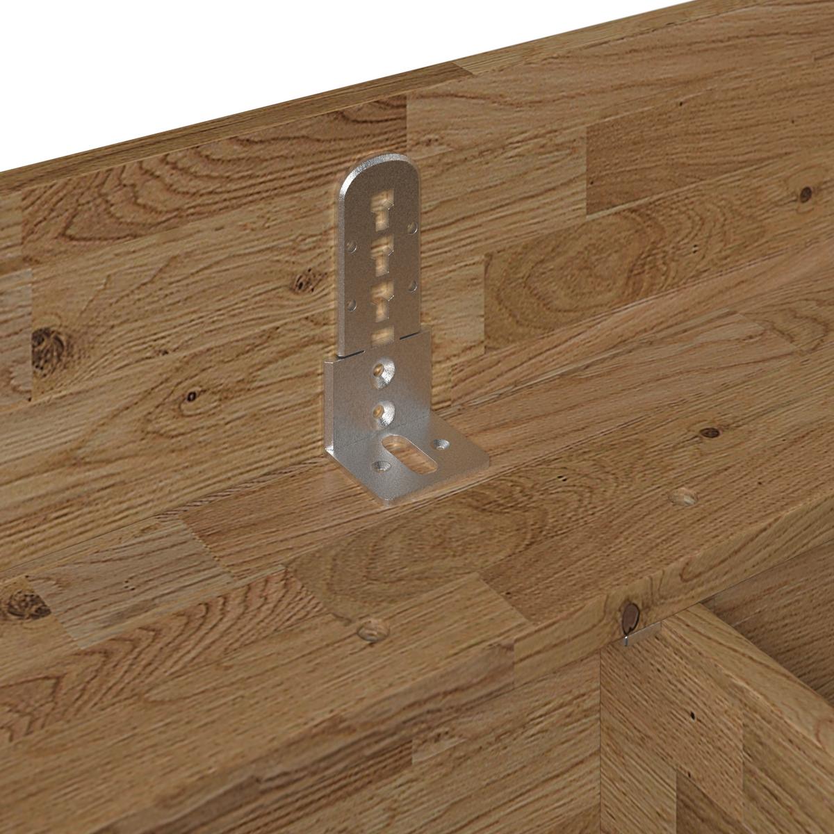 Bett Duna ca. 180x200 cm Eiche Echtholz - Eichefarben, MODERN, Holz (180/200cm) - Bessagi Home