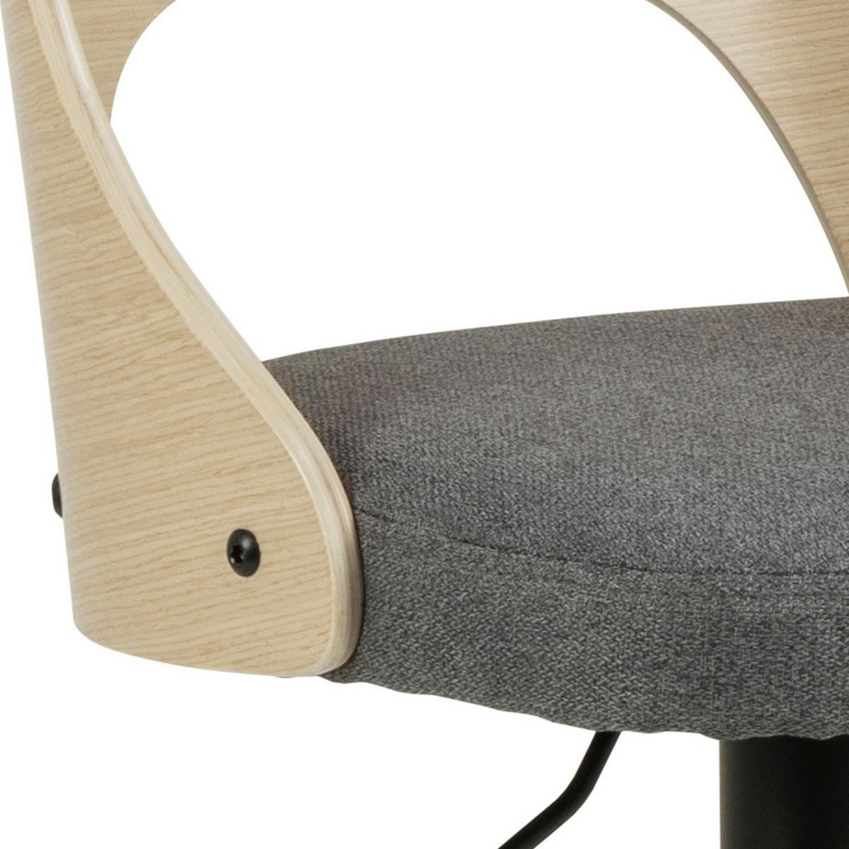 Barhocker in Dunkelgrau/Natur - Eichefarben/Dunkelgrau, Design, Holz/Textil (47/113/51cm) - Mömax