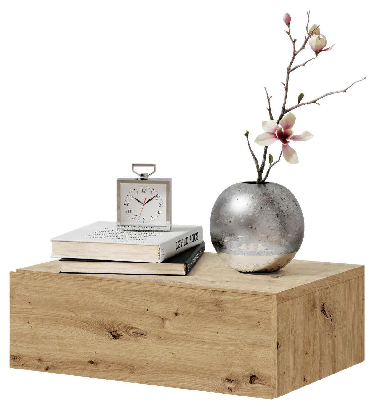SZAFKA NOCNA TAJO - dąb artisan, Modern, materiał drewnopochodny (42/14/30cm) - Livetastic