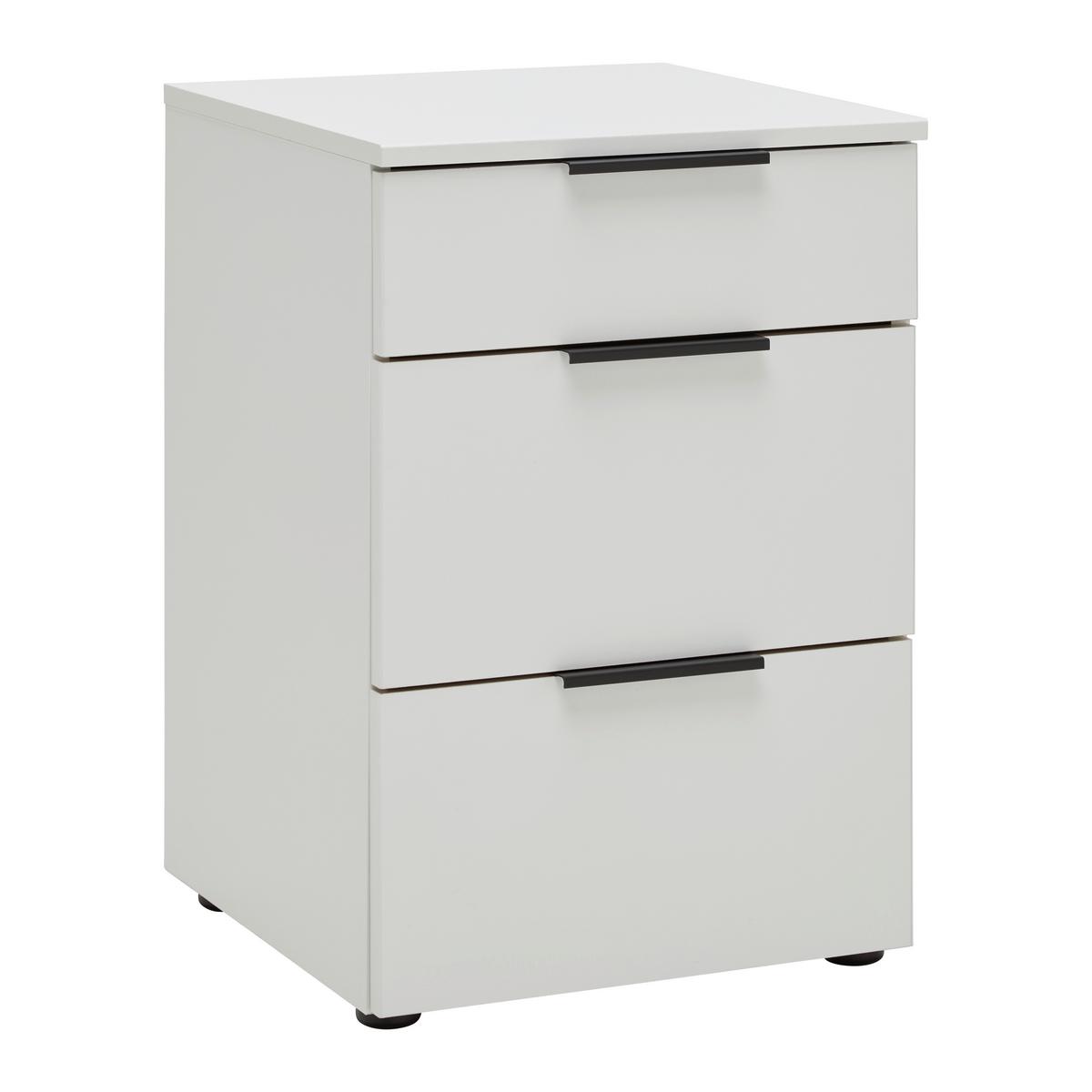 Nachtkästchen Level 36 Black A Weiß - Schwarz/Weiß, KONVENTIONELL, Holzwerkstoff/Kunststoff (41/61/41cm) - Premium Living