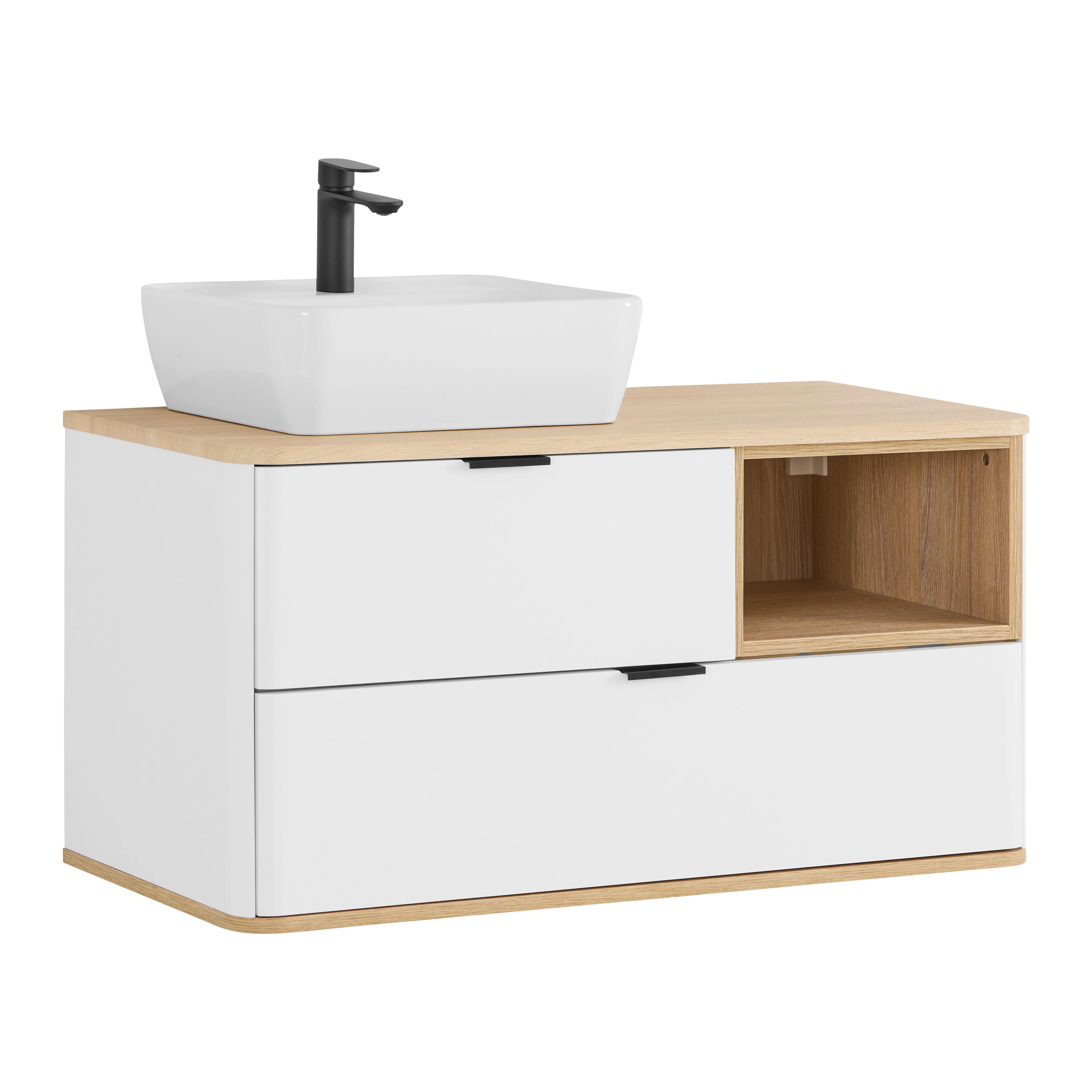 Element Ispod Umivaonika Elias -Exklusiv- - bijela/crna, Moderno, drvni materijal/metal (100/50/48cm) - Mömax