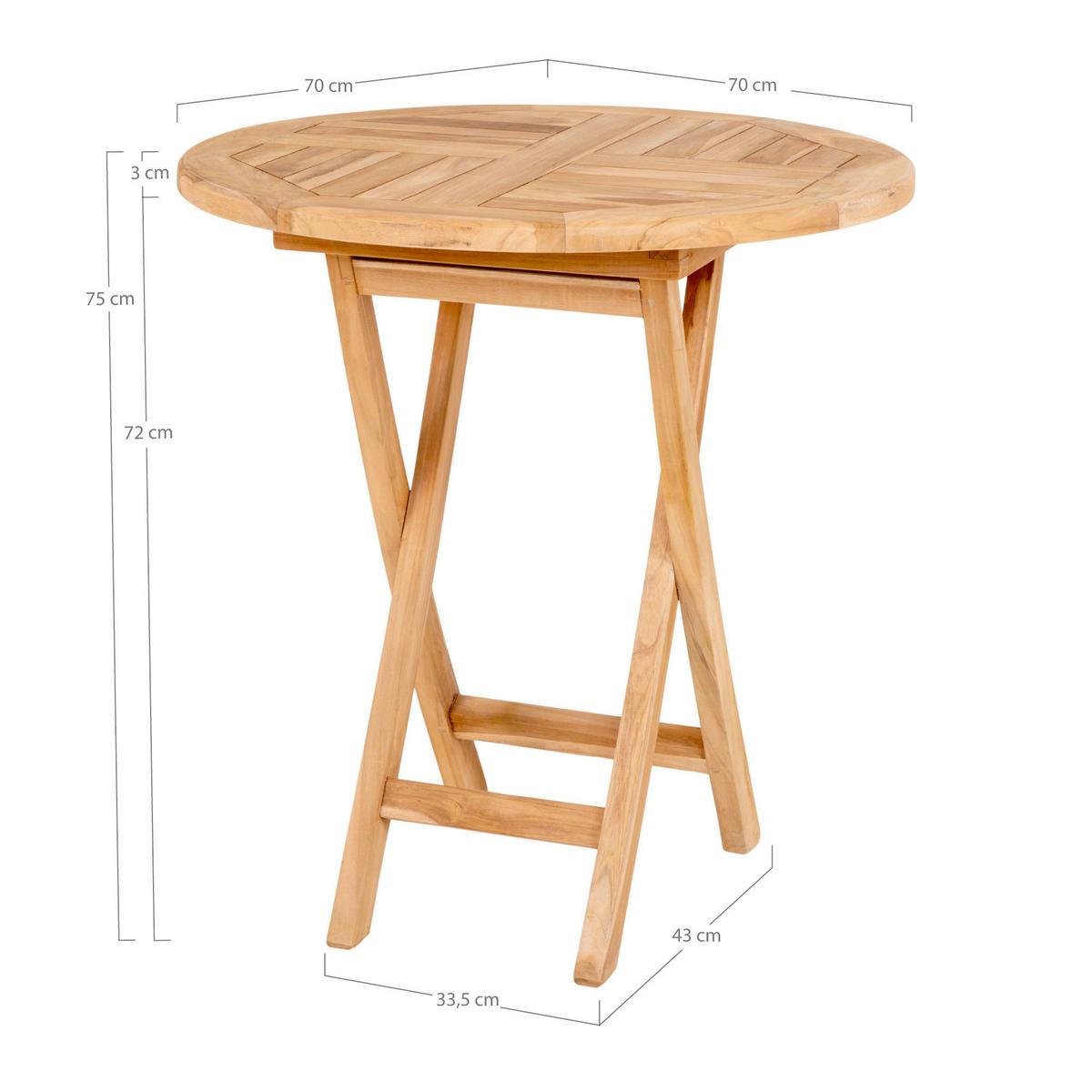 Gartentisch Oviedo Echtholz ca. 70x70x75 cm - Braun, MODERN, Holz (70/70/75cm) - Gardenson