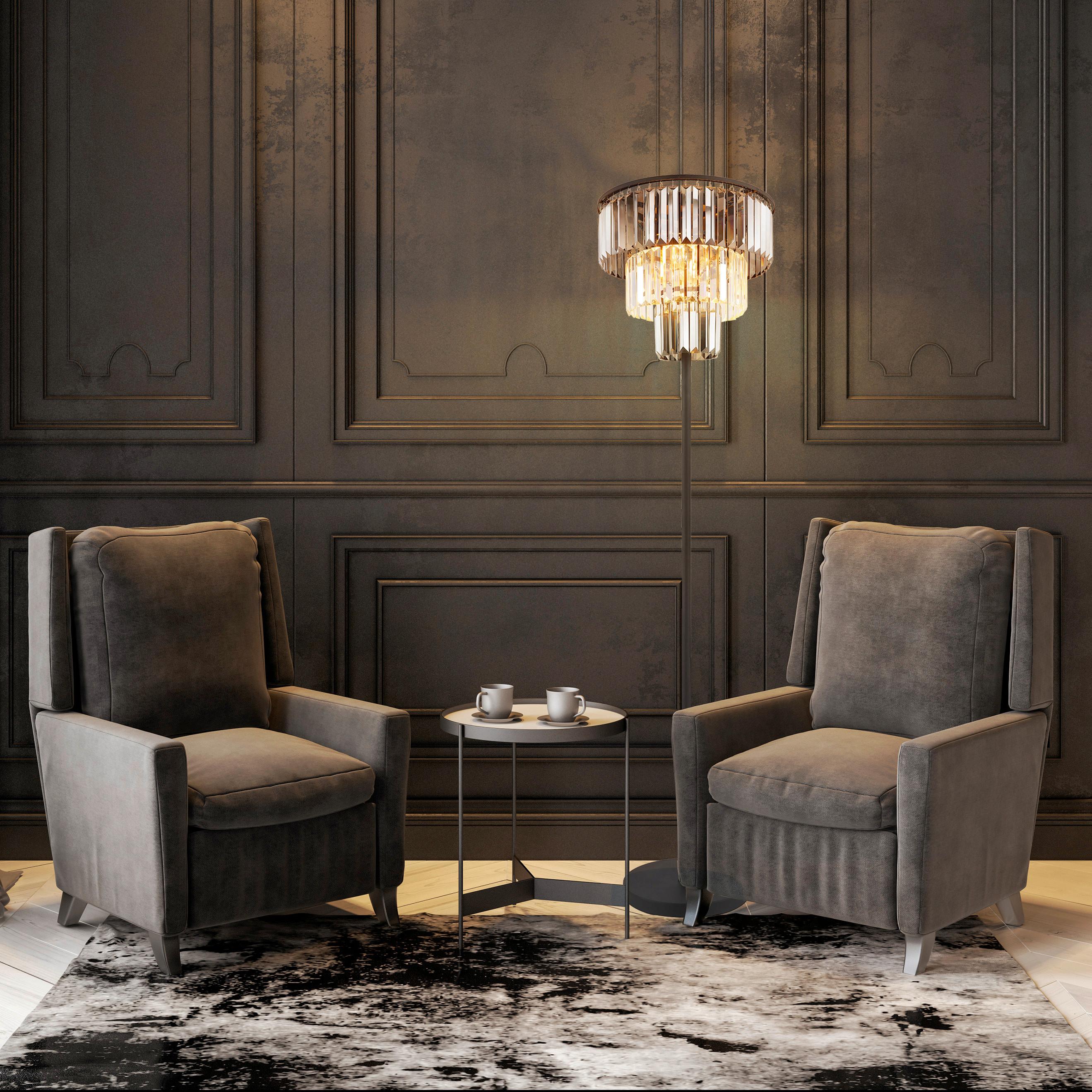 STEHLEUCHTE 15695S NAXIS - Klar/Schwarz, Lifestyle, Glas/Kunststoff (40/160cm) - Globo