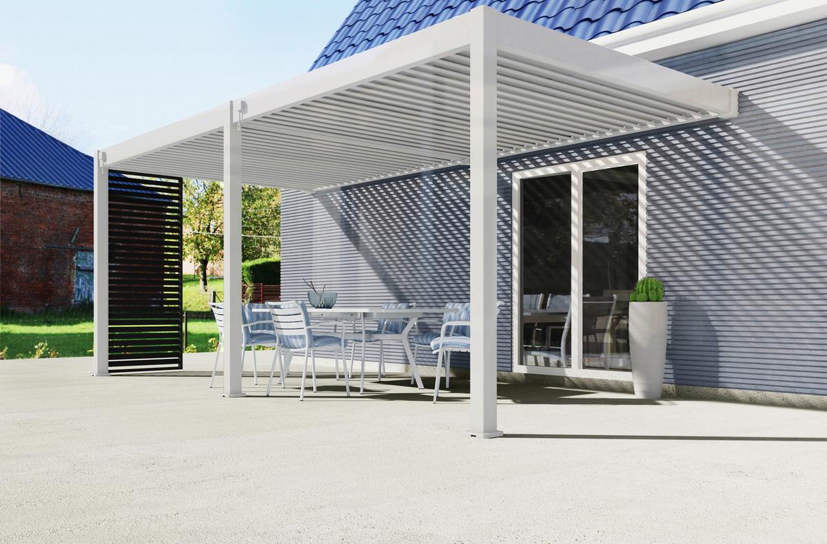 PERGOLA DELUXE 3,6X5,3M WEISS - Weiss, Basics, Metall (530/255/360cm) - Gardenson