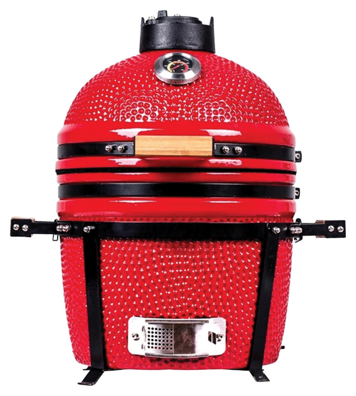 Kerámia Grill Kamado Miniplus - piros/zöld, fém/kerámia (39/86cm)