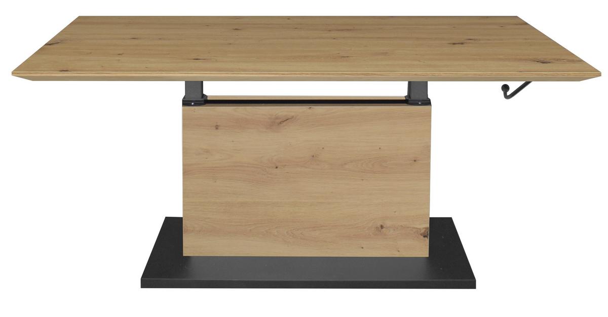 Couchtisch Halvar - Schwarz/Eiche Artisan, Modern, Holzwerkstoff (110/50-69/60cm) - Premium Living