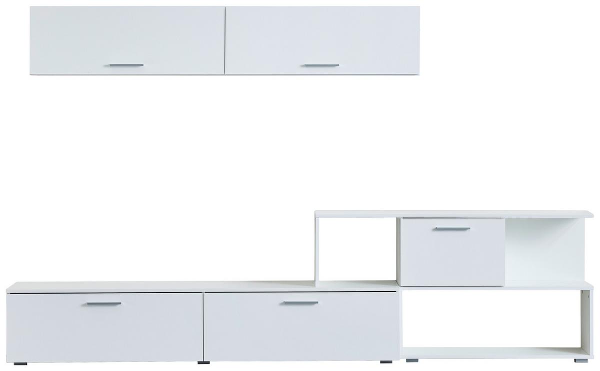 Dnevni Regal Chepo, Bela, 2-Delno - srebrne barve/bela, Design, umetna masa/leseni material (277/102/35cm) - MID.YOU