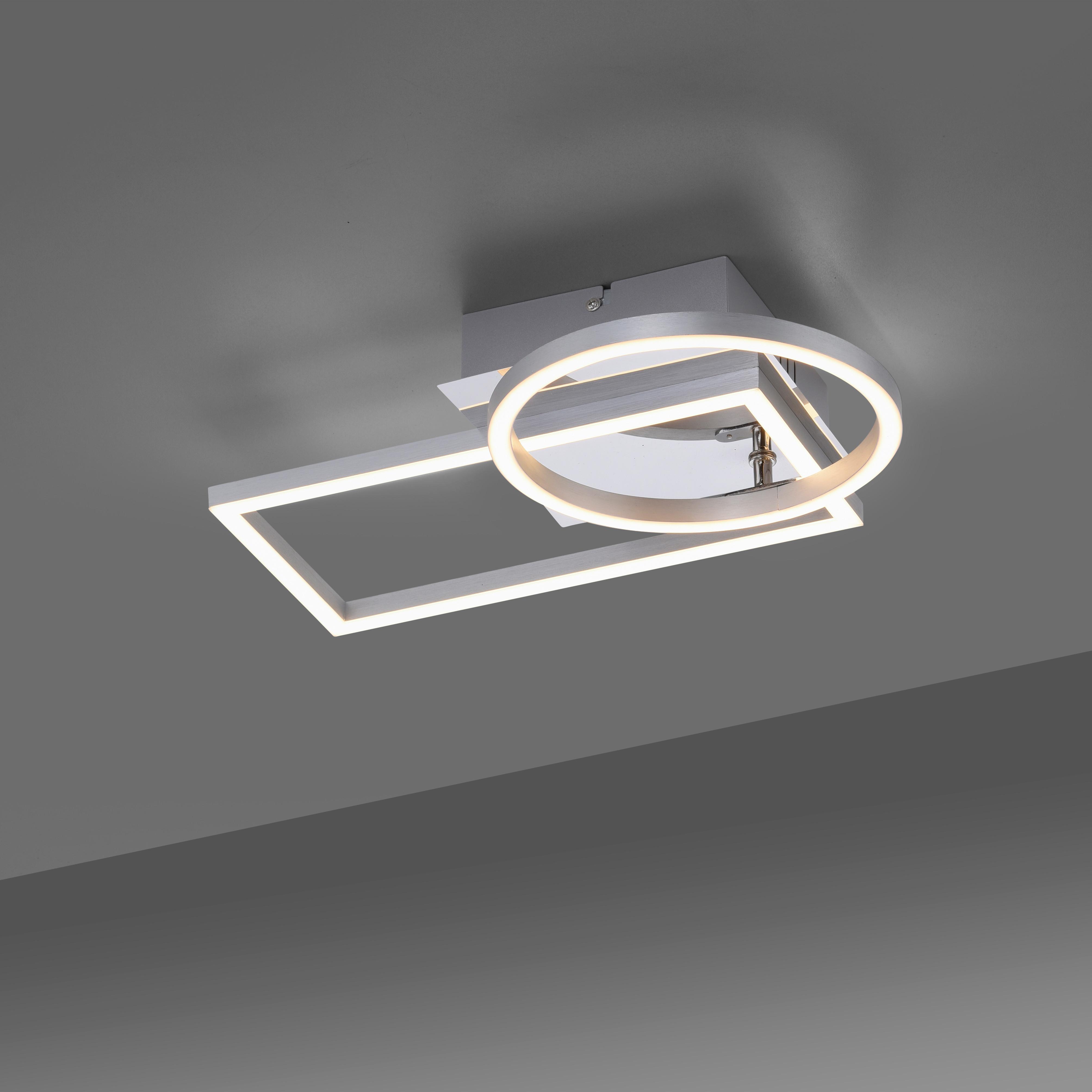 Deckenleuchte Iven max. 20 Watt - Silberfarben, Modern, Kunststoff/Metall
