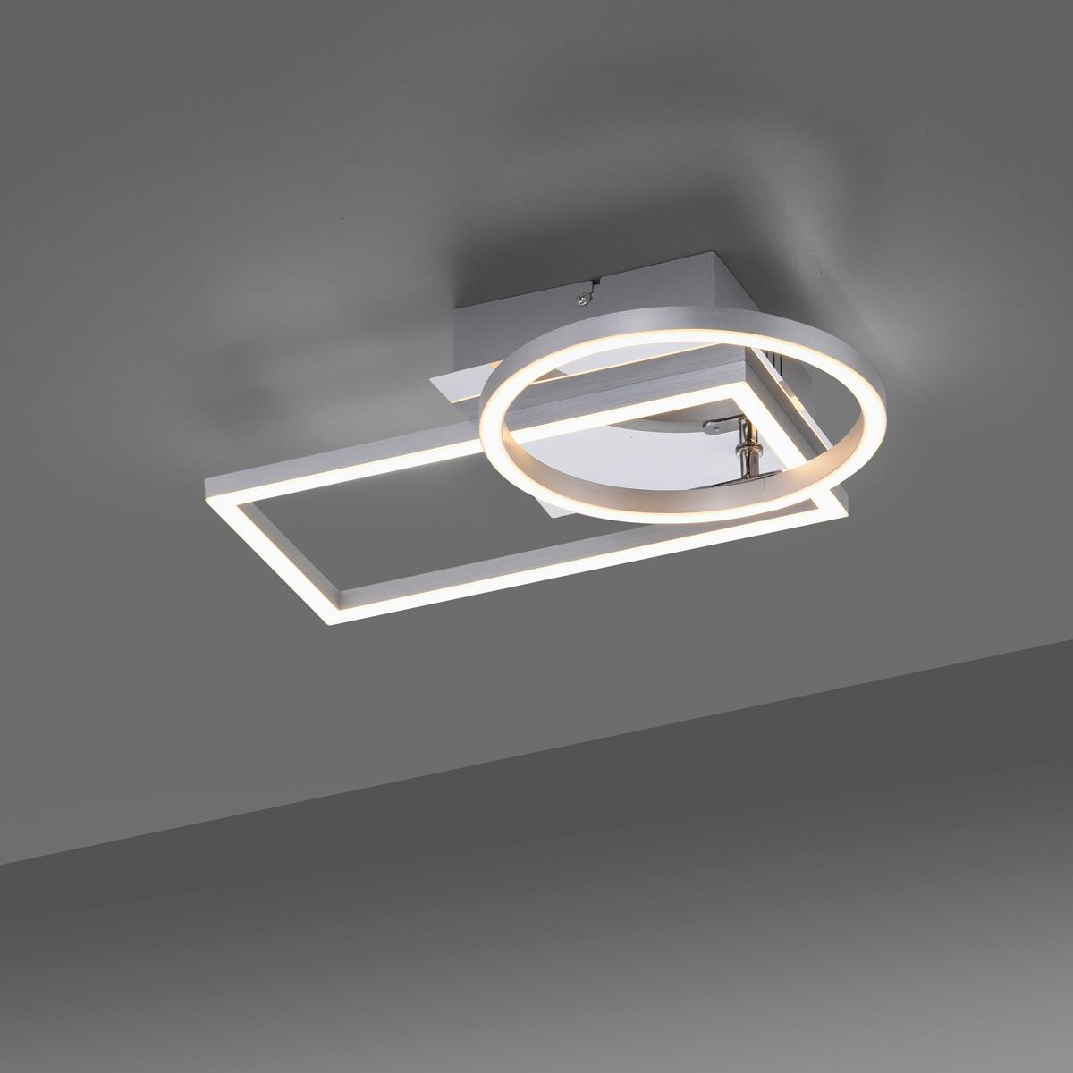 Deckenleuchte Iven max. 20 Watt - Silberfarben, Modern, Kunststoff/Metall