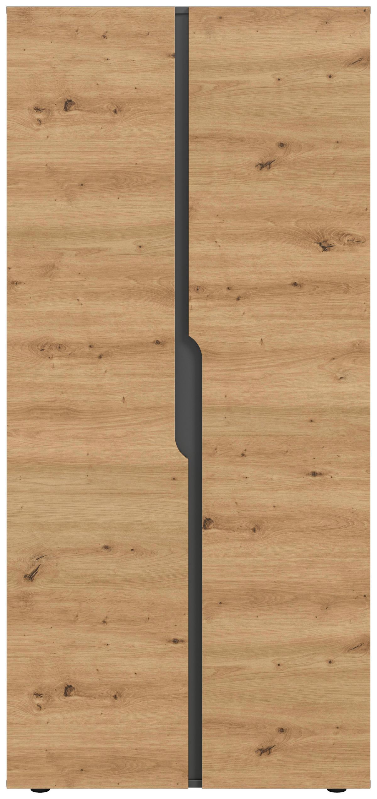 Drehtürenschrank ANGA Anthrazit, Eiche Artisan - Anthrazit/Eiche Artisan, MODERN, Holzwerkstoff (80/180/51cm) - MID.YOU