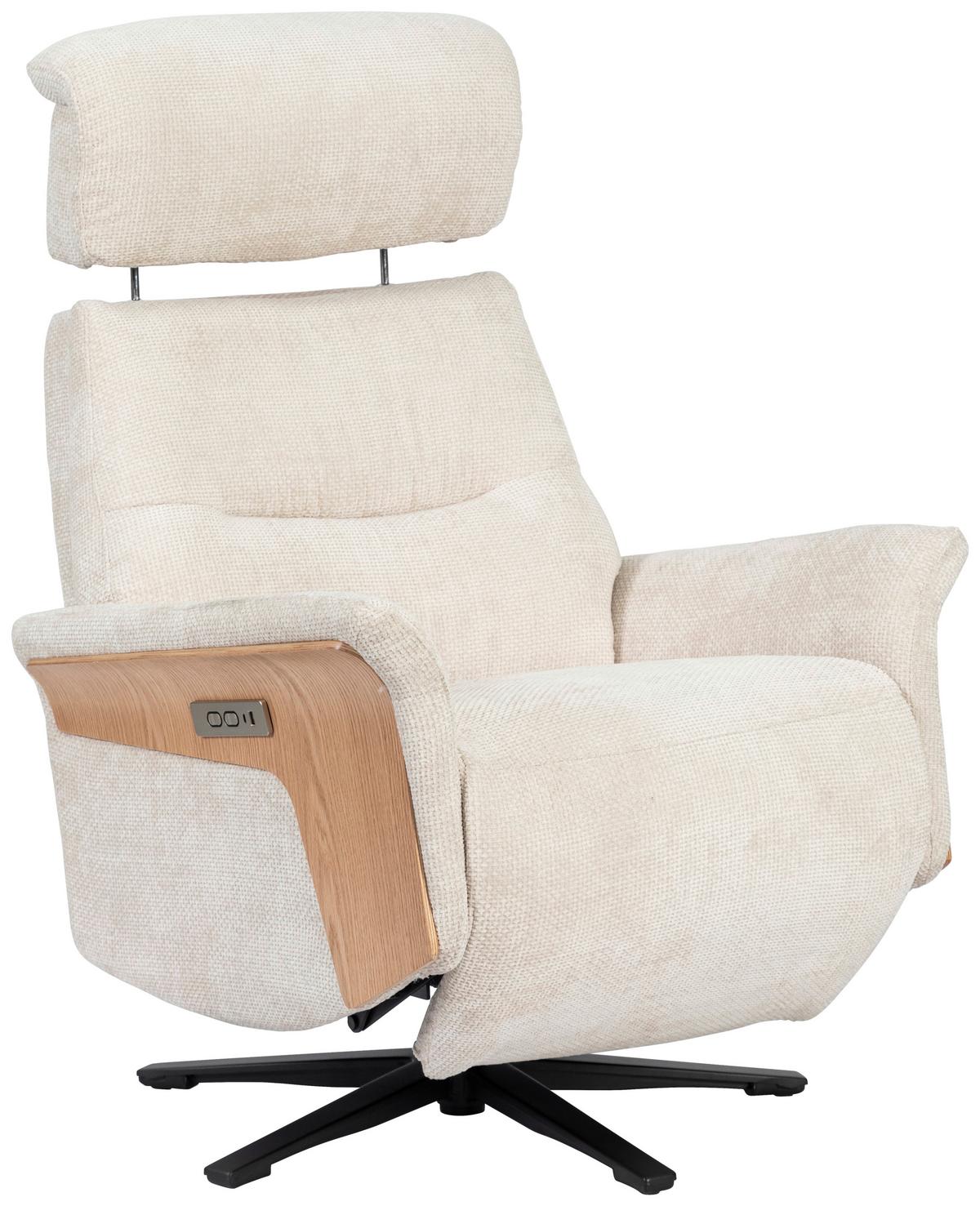 Tv Fotelj Rio - črna/barve hrasta, Moderno, kovina/tekstil (75/106/87cm)