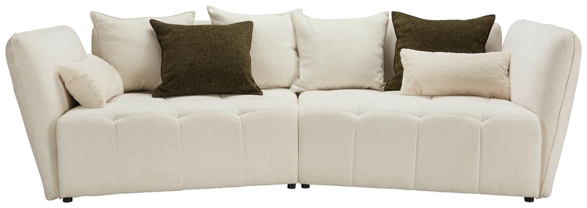 Bigsofa Sofi in Creme - Dunkelgrün/Creme, MODERN, Textil (294/93/152cm) - Premium Living