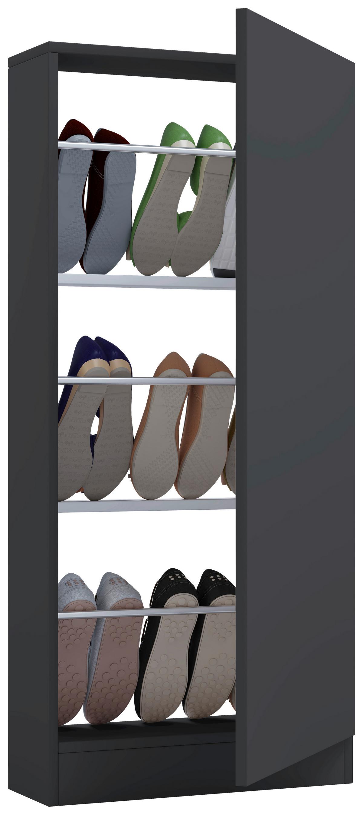SCHUHSCHRANK FULISA - Anthrazit, Design, Holzwerkstoff (50/112/17cm) - MID.YOU