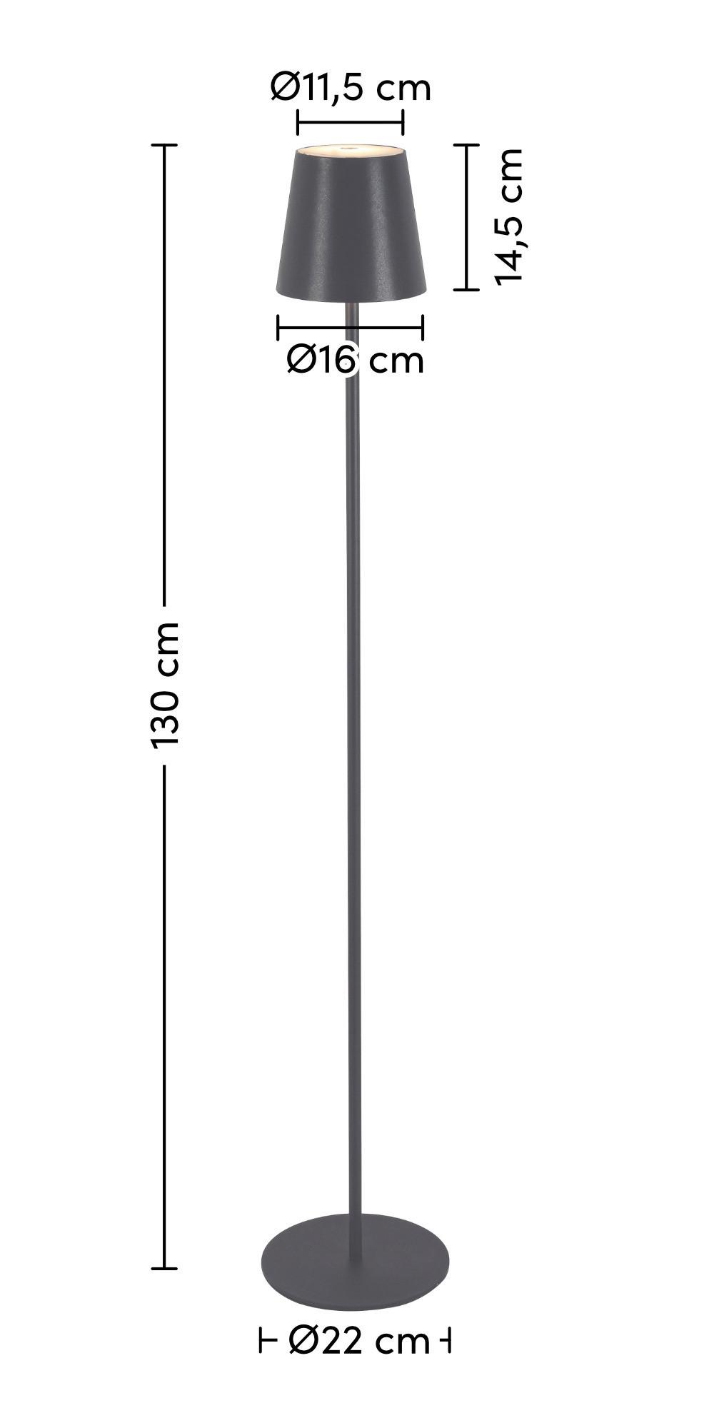 LED-UTOMHUSLAMPA AUSI - antracit, Modern, metall/plast (22/22/130cm) - Modern Living