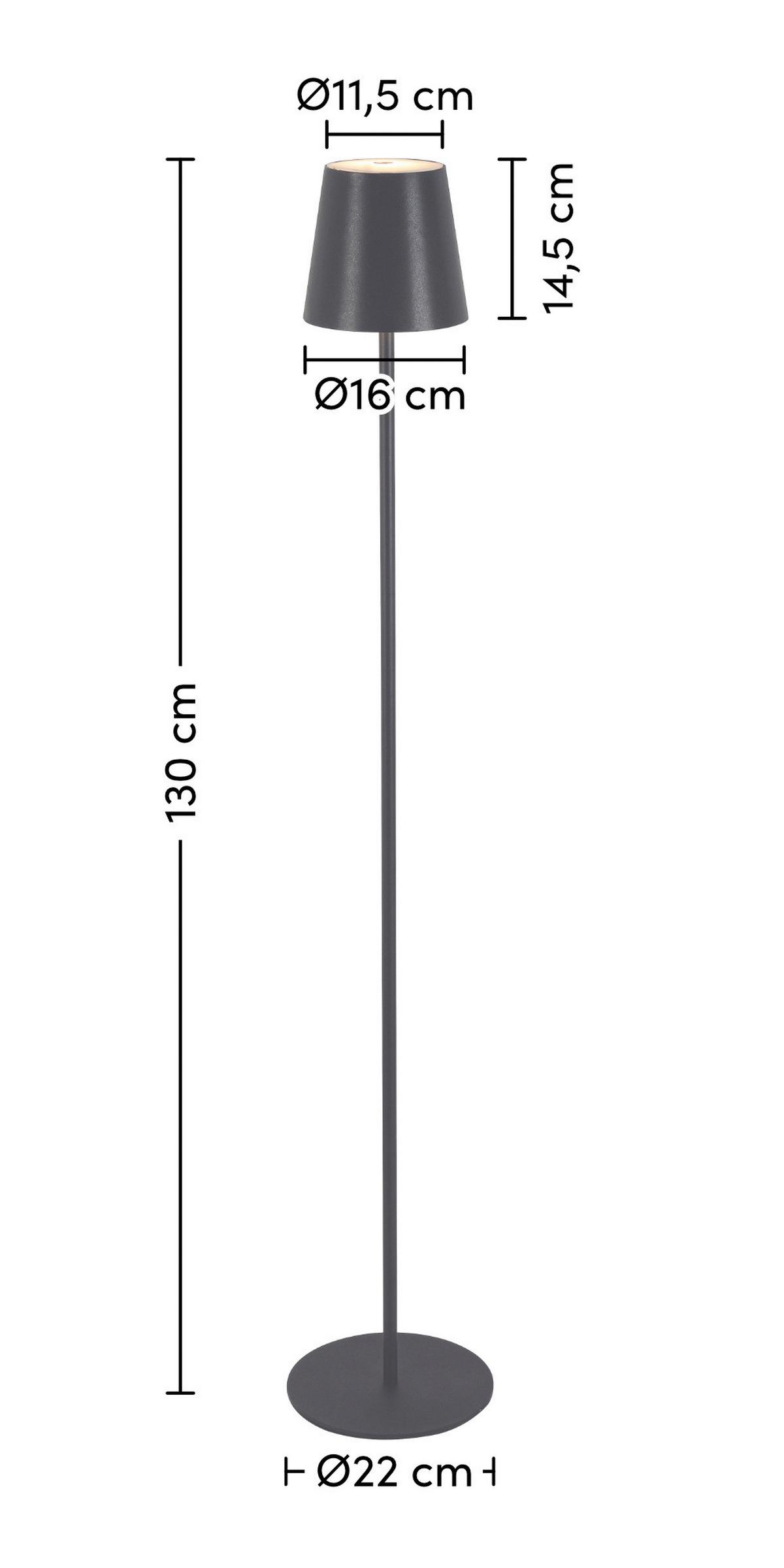 LED Állólámpa Ausi - antracit, Modern, műanyag/fém (22/130cm) - Modern Living