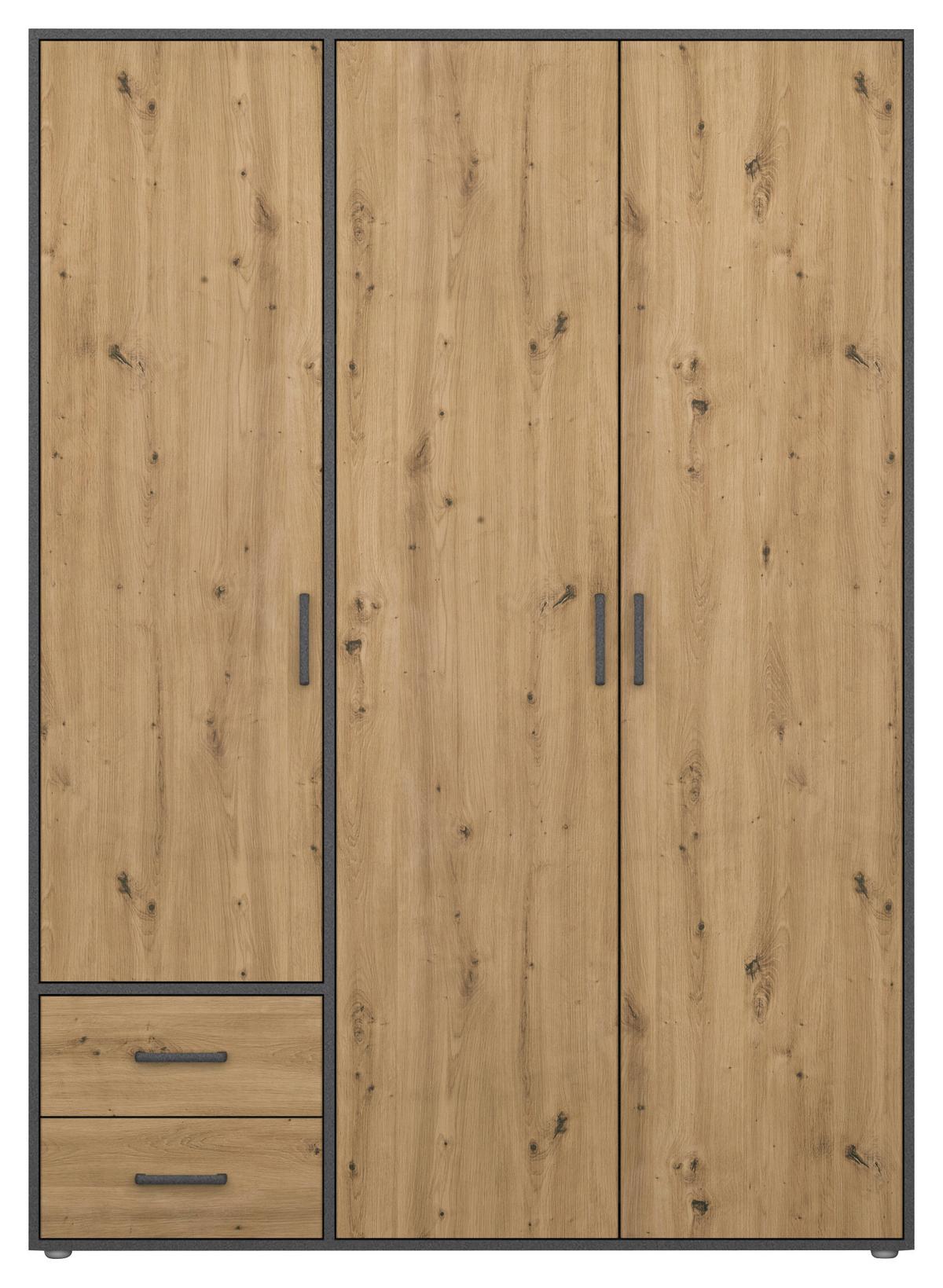 DULAP USI ROTATIVE VOYAGER - stejar Artisan/gri, Modern, material pe bază de lemn (140/194/53cm) - Modern Living
