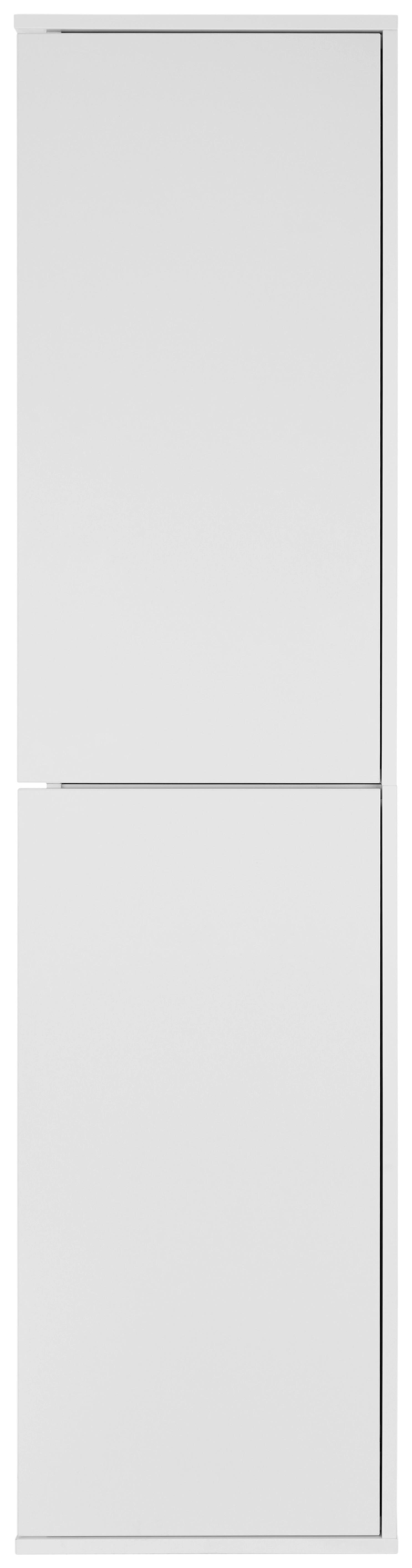 Hochschrank in Weiss - Weiss Hochglanz/Weiss, Modern, Glas/Holzwerkstoff (41,2/165,2/32cm) - Mömax