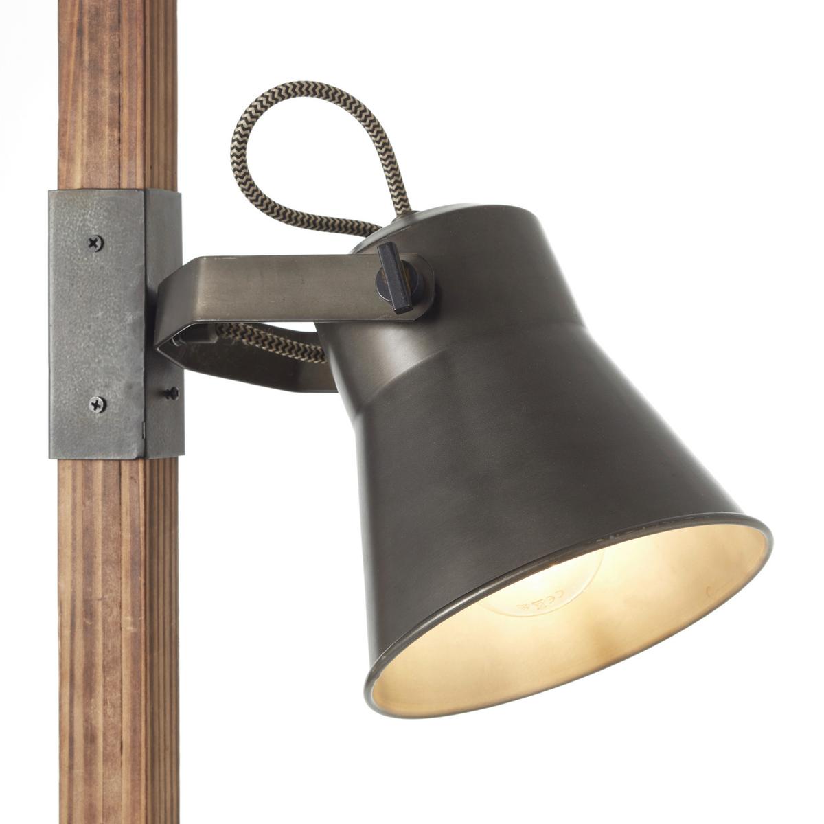Stehleuchte Plow max. 10 Watt - Schwarz, Design, Holz/Metall (51/153,5cm) - Brilliant