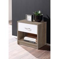 Éjjeliszekrény 1 Fehér Fiókkal Pepe - szarvasgomba tölgy színű/alumíniumszínű, műanyag/faalapú anyag (39/41/28cm) - Mömax