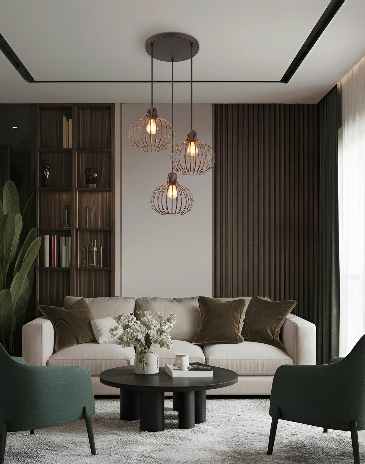 LAMPA WISZĄCA 33379311  MATEO - kolor rdzawy/czarny, Konventionell, tworzywo sztuczne/metal (50/120cm) - Globo