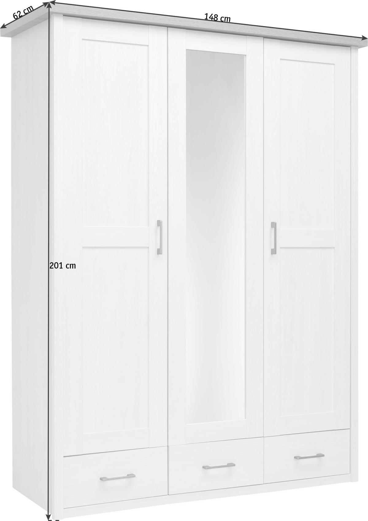 SZAFA NA UBRANIA LUCA - kolor dębu truflowego/biały, Lifestyle, materiał drewnopochodny/metal (148/201/62cm) - Carryhome