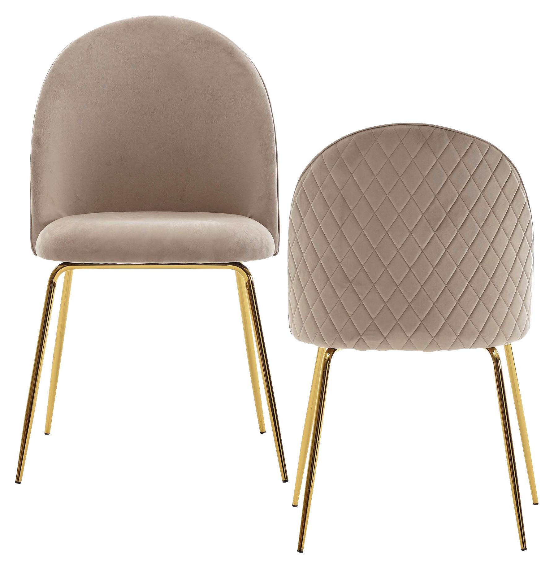 Set Stolov Wl6.402 - zlate barve/bež, Moderno, kovina/tekstil (53/86/50cm) - MID.YOU