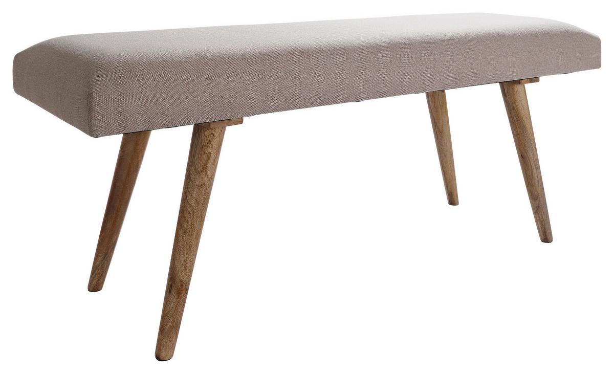 Klop Brez Naslona Salim - bež/rjava, Natur, tekstil/les (117/51/38cm) - MID.YOU