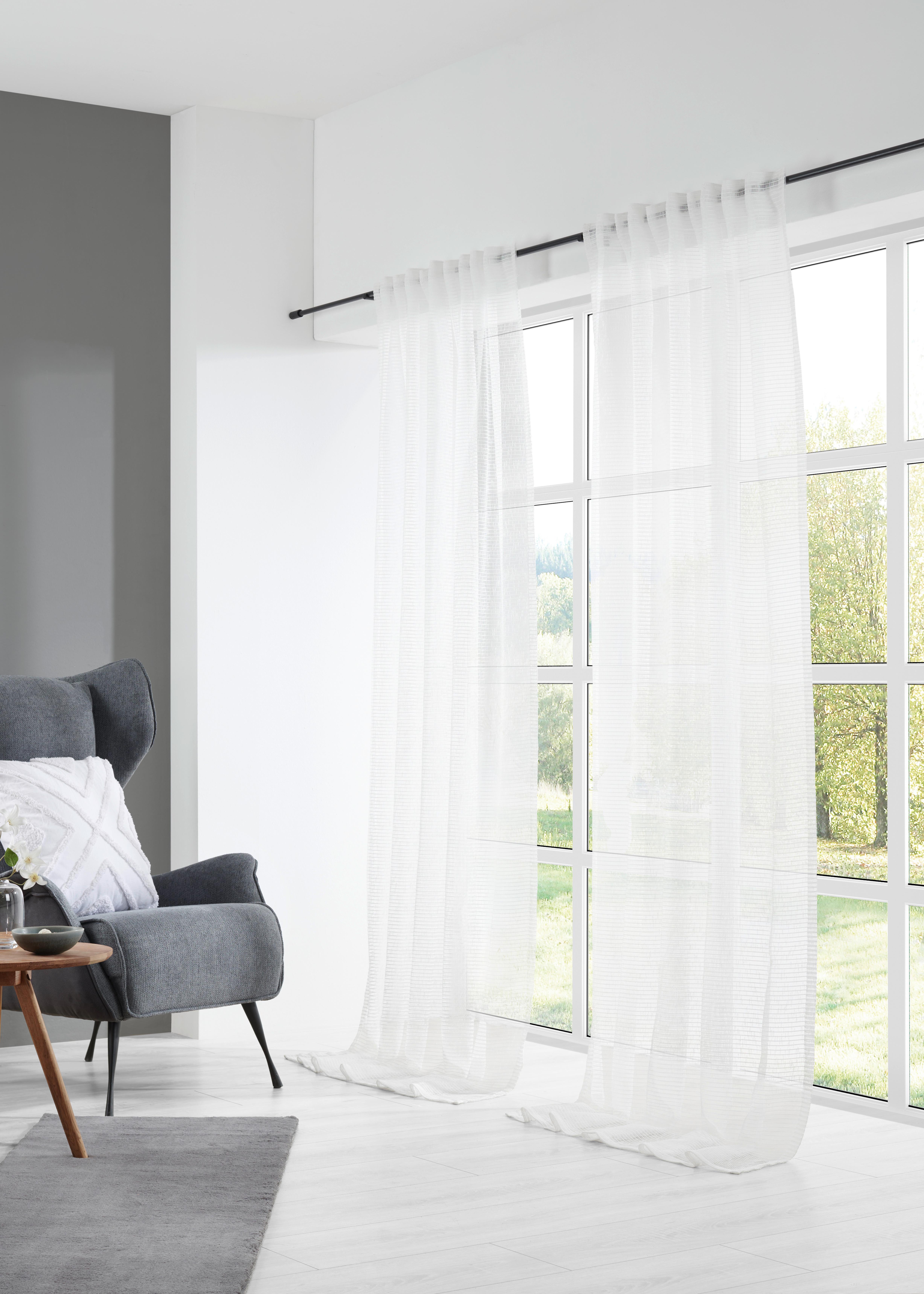 GARDINLÄNGD LUKA - vit, Klassisk, textil (135/245cm) - Premium Living