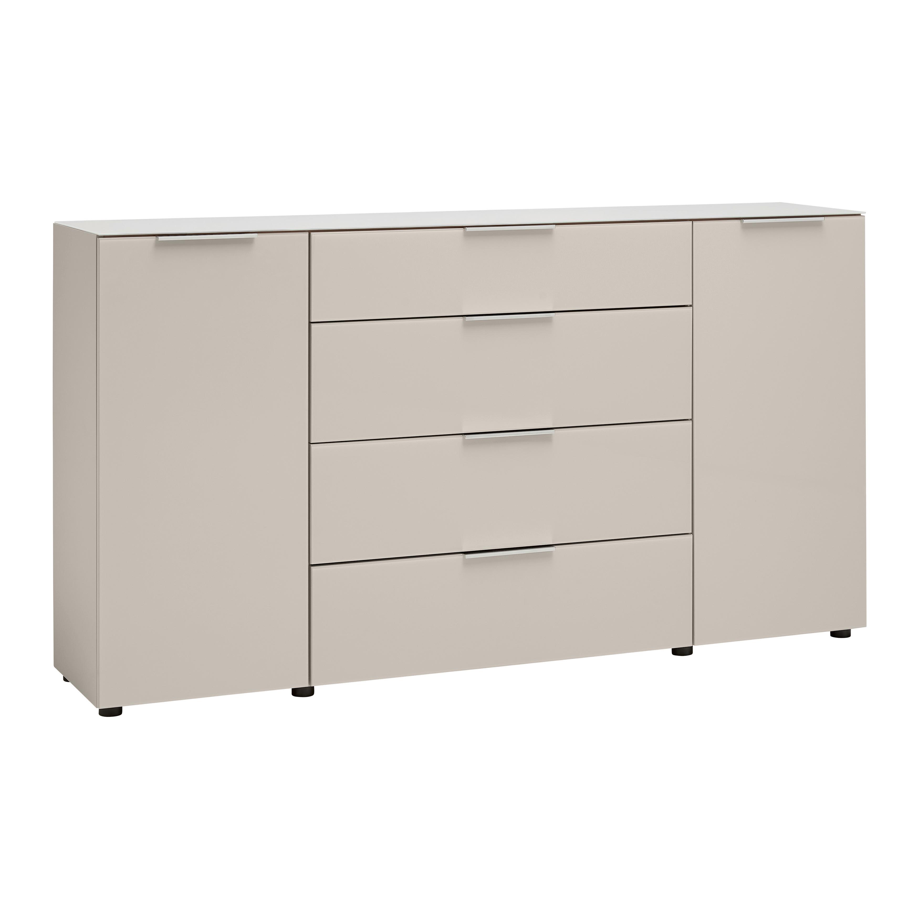 Sideboard Siena Kaschmirfarben - Chromfarben/Kaschmir, MODERN, Glas/Holzwerkstoff (180/99/40cm) - Mömax