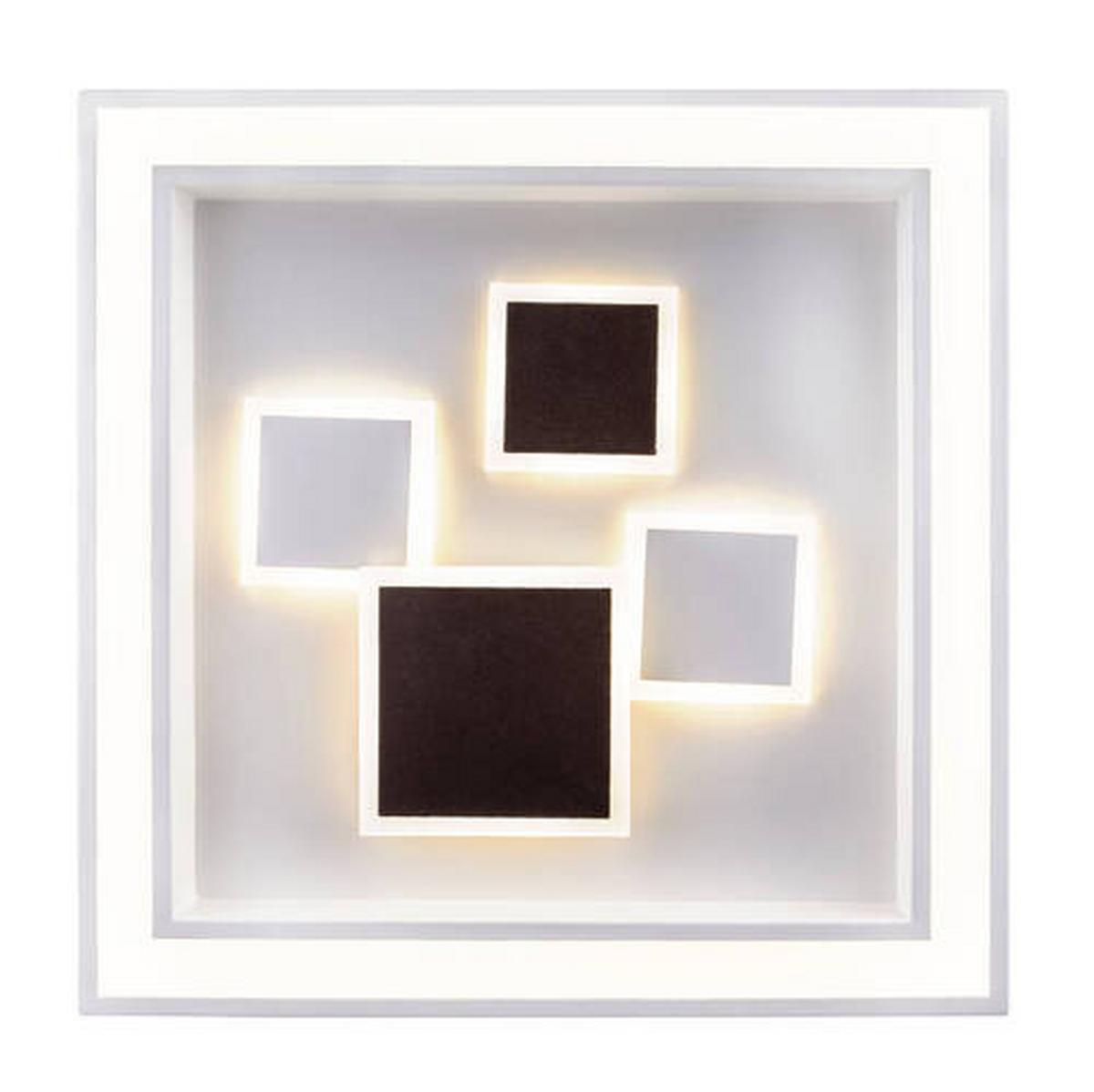 Led Svjetiljka Stropna 48405-50q - bijela/opalna, Design, metal/plastika (48/48/7cm) - Globo