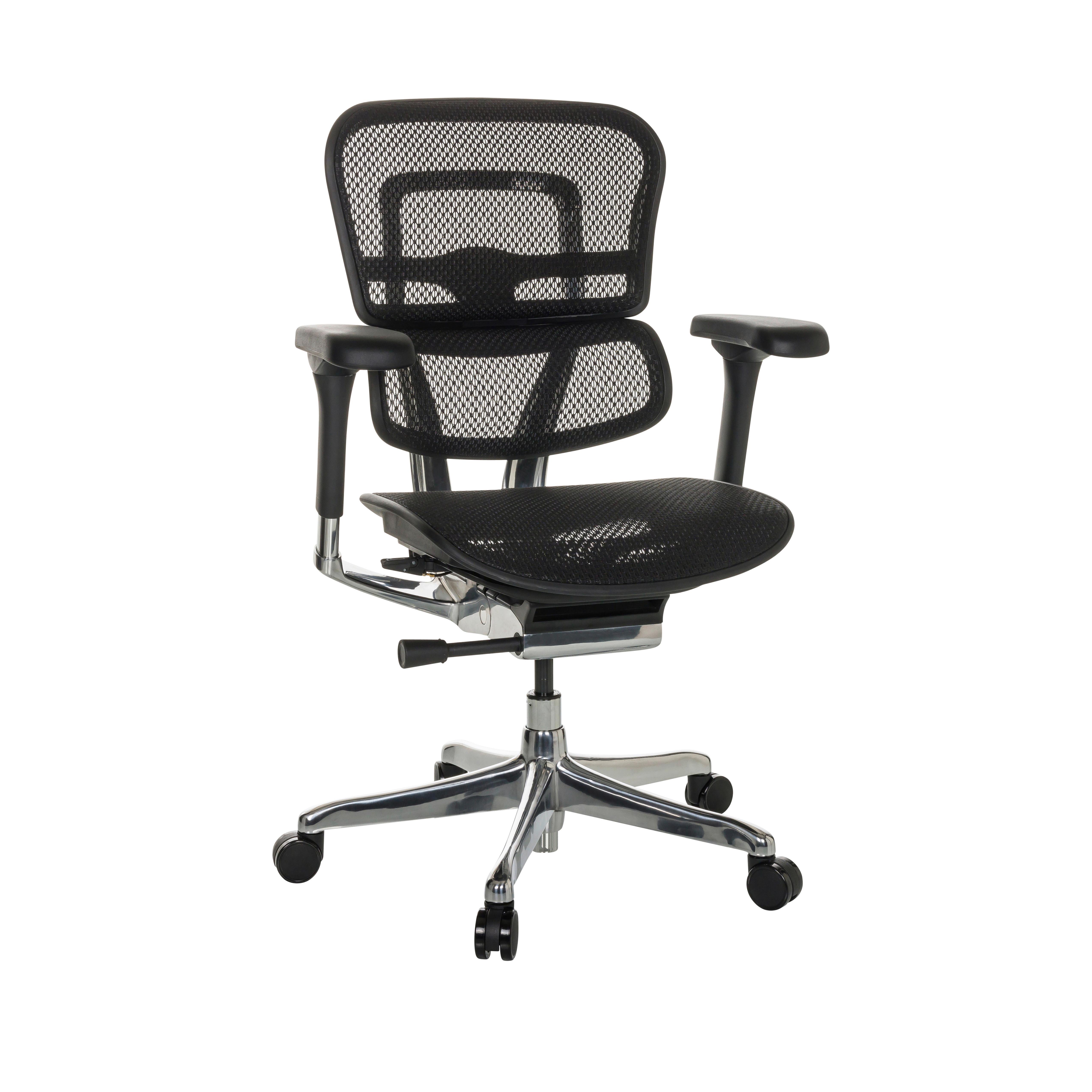 Drehstuhl Ergohuman Base Schwarz ca. 69x107-122x64cm - Silberfarben/Schwarz, Basics, Kunststoff/Textil (69/107-122/64cm) - MID.YOU