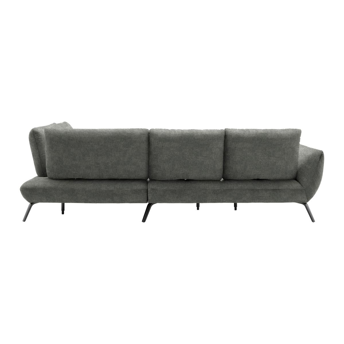Wohnlandschaft Trendy Dunkelgrau - Dunkelgrau/Schwarz, MODERN, Holzwerkstoff/Textil (310/93/250cm) - Premium Living