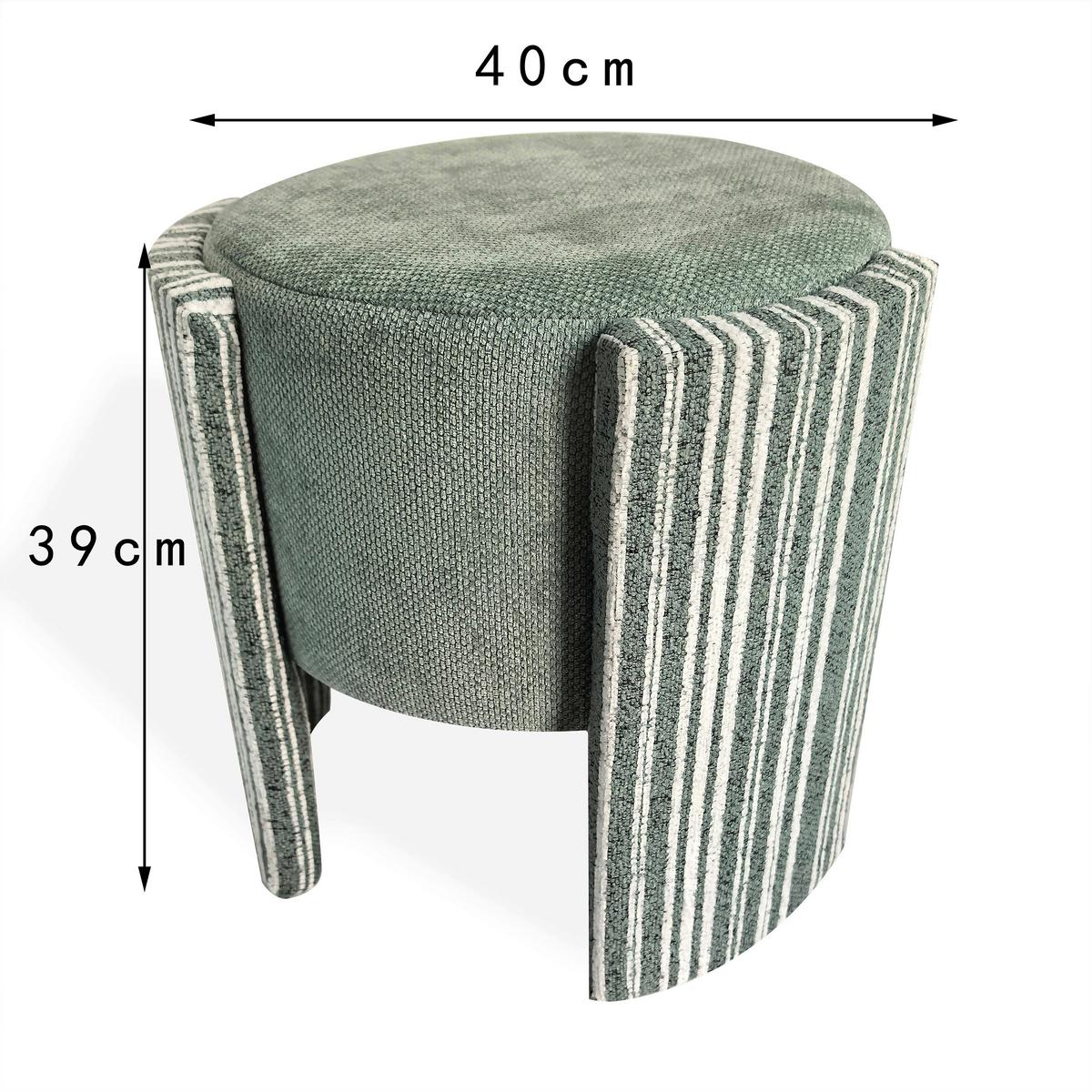 Hocker Romy Grün - Weiß/Grün, LIFESTYLE, Holzwerkstoff/Textil (40/39/40cm) - Mömax